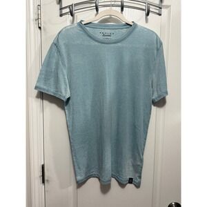 Lucky Brand Venice Burnout T Shirt Mens Medium Blue Short Sleeve Crew Neck